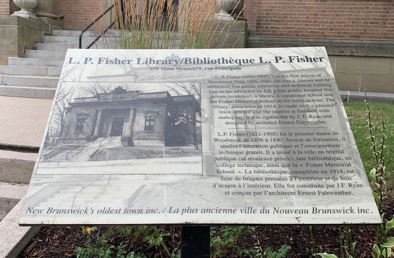 L.P.Fisher Library Marker image. Click for full size.