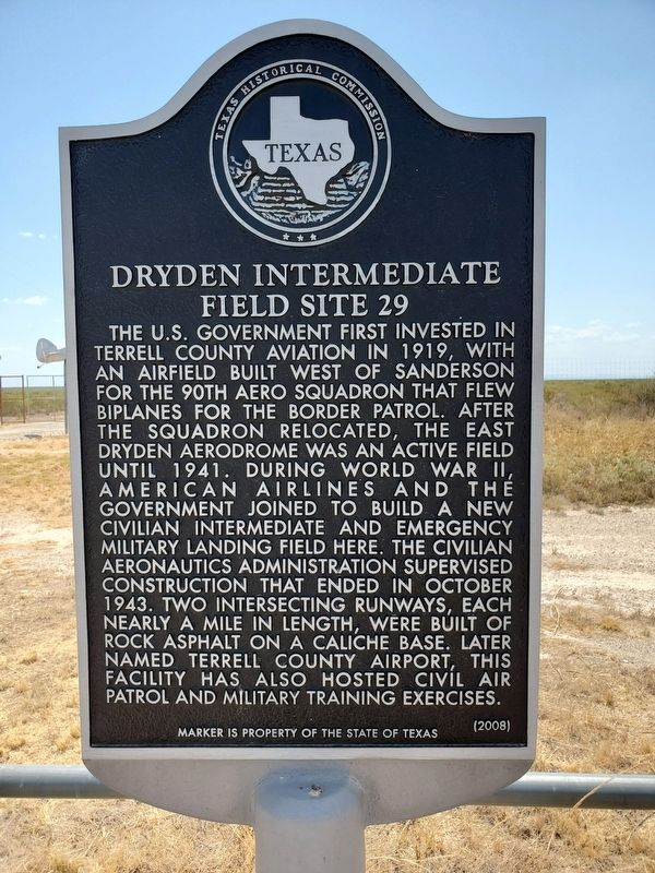 Dryden Intermediate Field Site 29 Marker image. Click for full size.