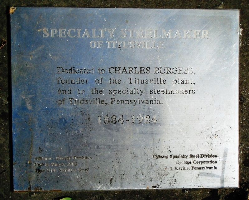 Specialty Steelmaker of Titusville Marker image. Click for full size.