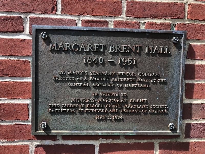 Margaret Brent Hall Marker image. Click for full size.