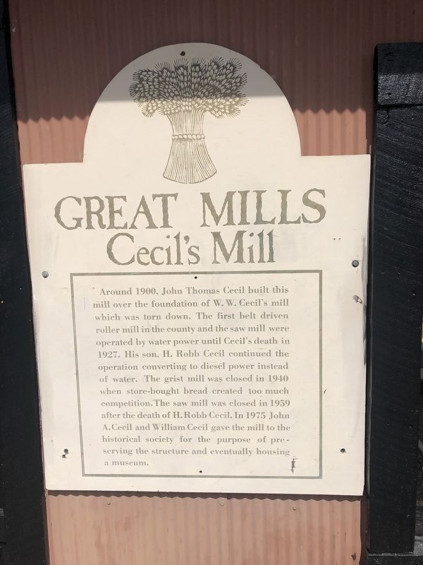 Cecil's Mill Marker image. Click for full size.