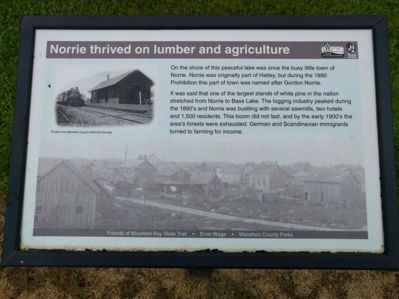 Norrie thrived on lumber and agriculture Marker image. Click for full size.