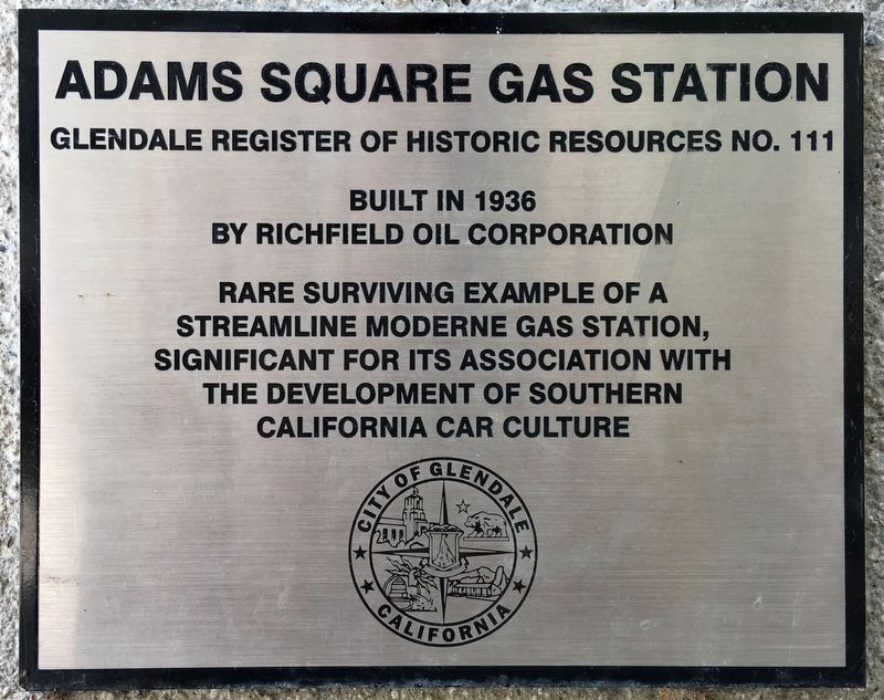 Adams Square Gas Station Marker image. Click for full size.