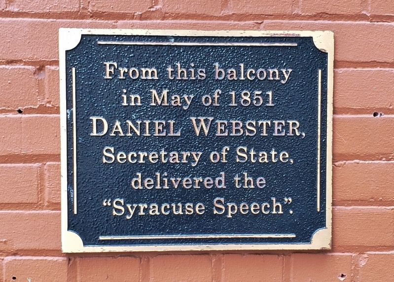 Daniel Webster's "Syracuse Speech" Marker image. Click for full size.