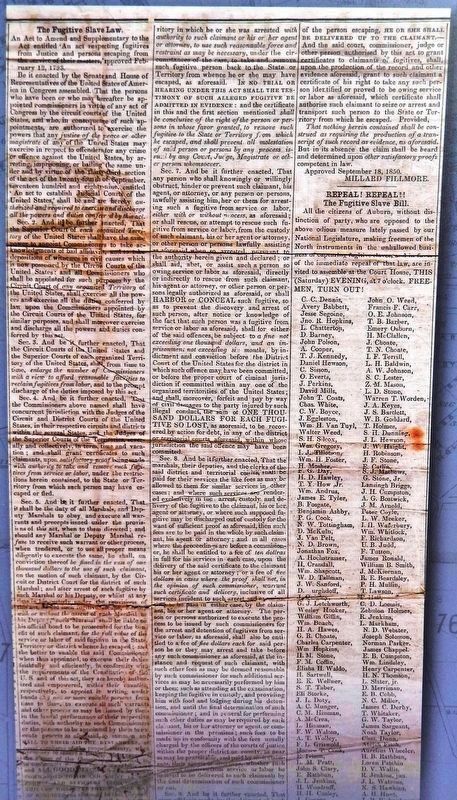 Marker detail: The Fugitive Slave Law <i>Daily Advertiser</i>, Auburn, New York, October 5, 1850 image. Click for full size.