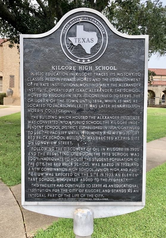 Kilgore High School Marker image. Click for full size.