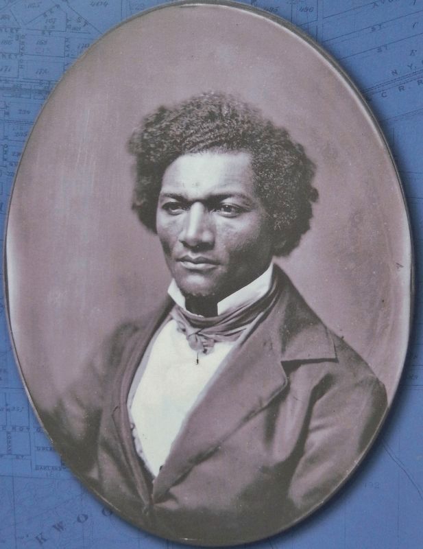 Marker detail: Frederick Douglass image. Click for full size.