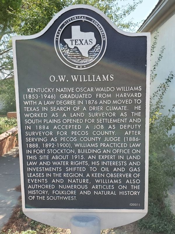 O. W. Williams Marker image. Click for full size.