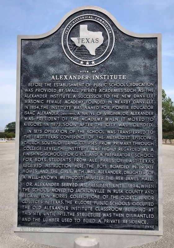 Site of Alexander Institute Marker image. Click for full size.