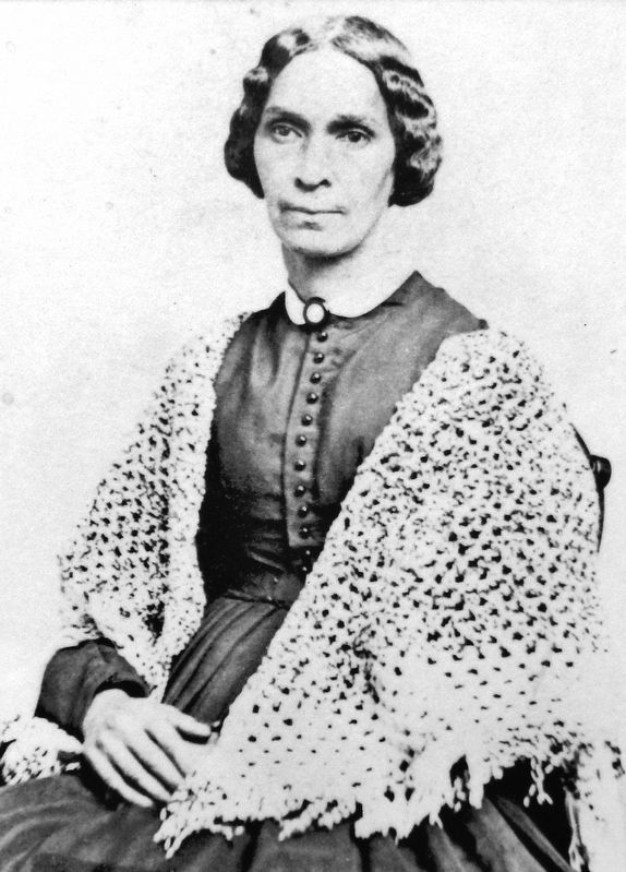 Marker detail: Mrs. Caroline Loguen image. Click for full size.