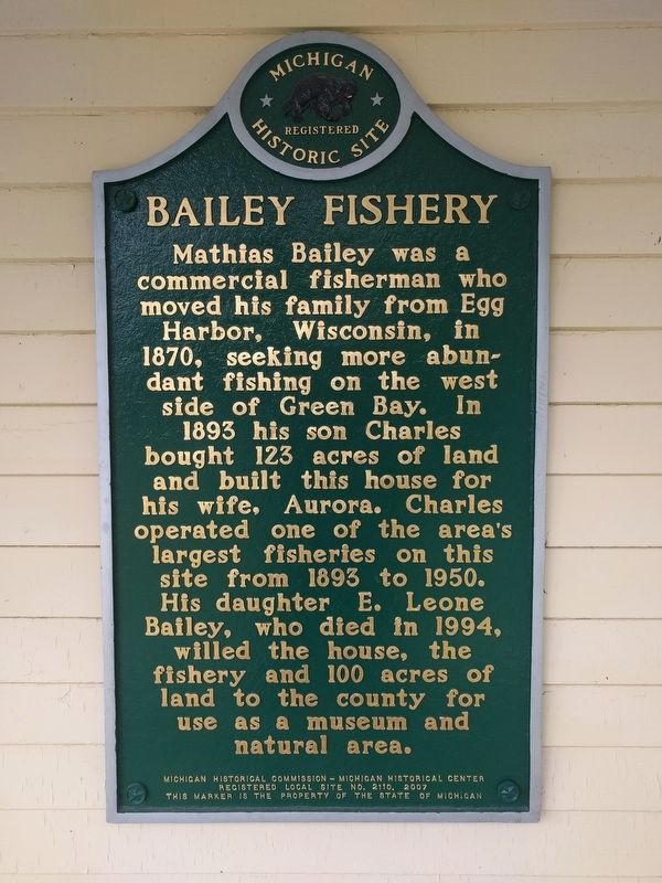 Bailey Fishery Marker. Click for full size. Bailey Fishery Marker image. Click for full size.