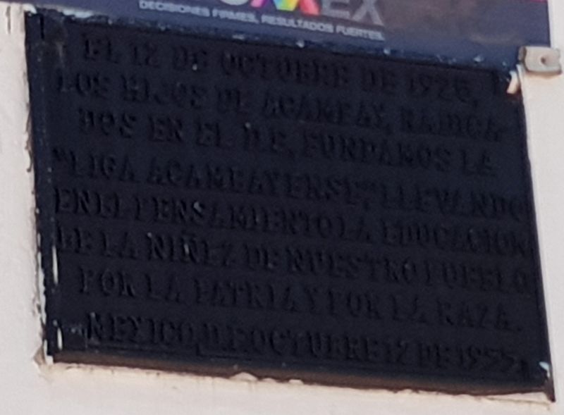 Foundation of the "Acambayense League" Marker image. Click for full size.
