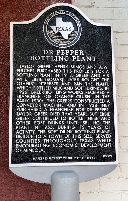 Dr Pepper Bottling Plant Marker image. Click for full size.