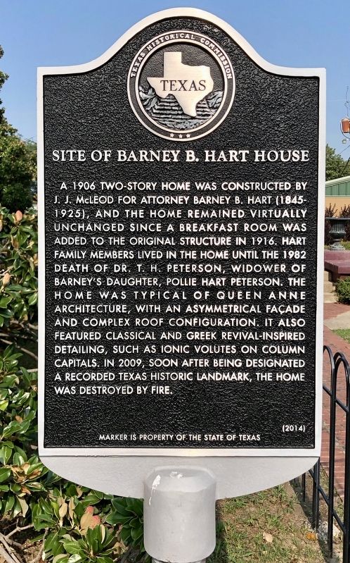 Site of Barney B. Hart House Marker image. Click for full size.