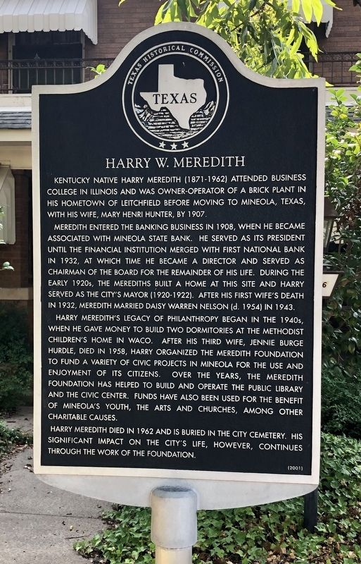 Harry W. Meredith Marker image. Click for full size.