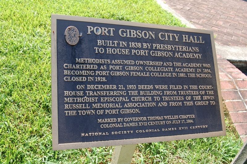 Port Gibson City Hall Marker image. Click for full size.