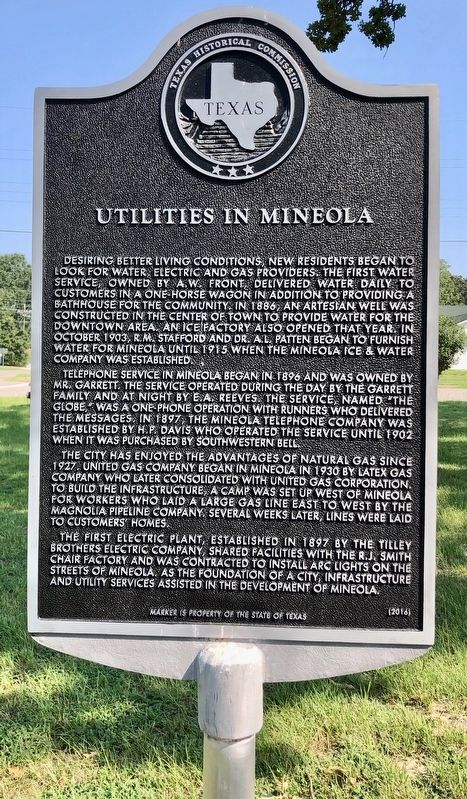 Utilities in Mineola Marker image. Click for full size.