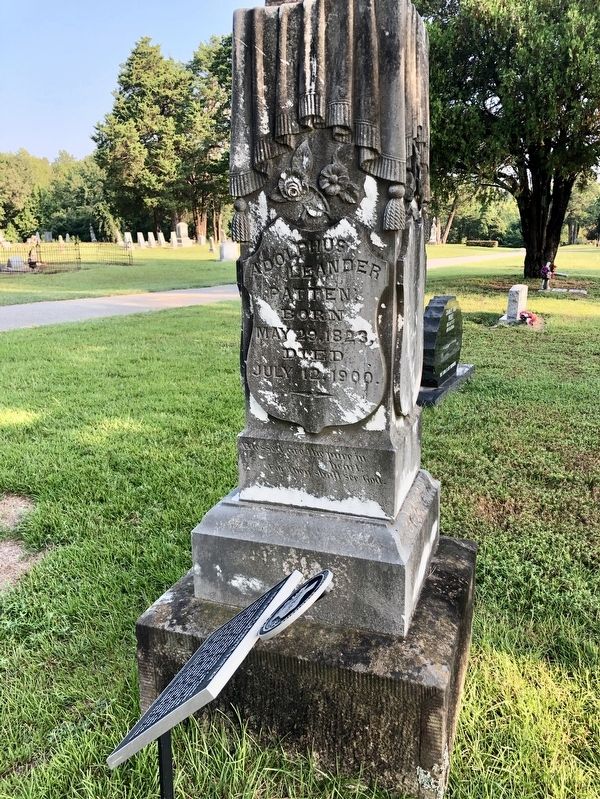 Inscription on Dr. Adolphus Leander Patten grave marker.. Click for full size. Inscription on Dr. Adolphus Leander Patten grave marker. image. Click for full size.