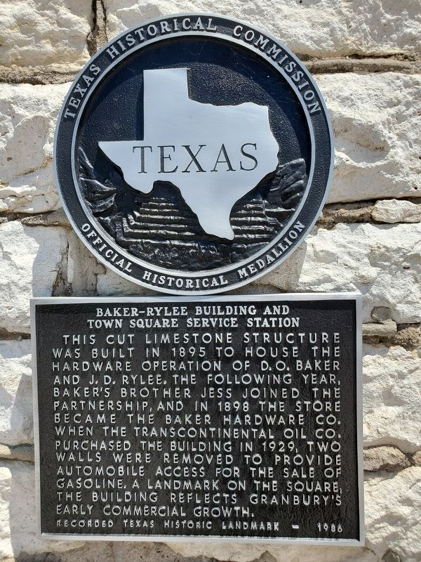 Baker-Rylee Building and Town Square Service Station Marker image. Click for full size.