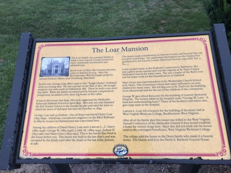 The Loar Mansion Marker image. Click for full size.