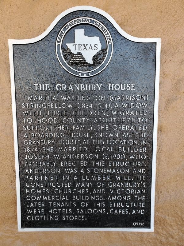 The Granbury House Marker. Click for full size. The Granbury House Marker image. Click for full size.