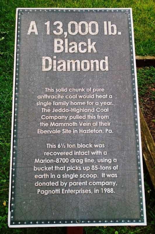 A 13,000 lb. Black Diamond Marker. Click for full size. A 13,000 lb. Black Diamond Marker image. Click for full size.