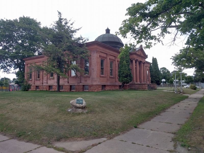 First Public Schoolhouse in Escanaba Marker image. Click for full size.