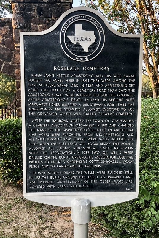 Rosedale Cemetery Marker image. Click for full size.