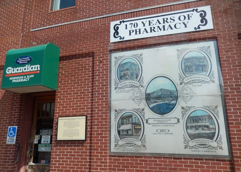 170 Years of Pharmacy Sign Board<br>(<i>large historical panel adjacent to marker</i>) image. Click for full size.