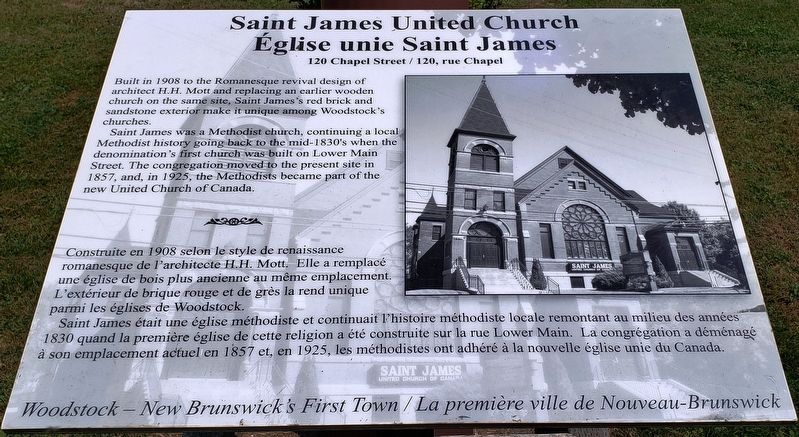 Saint James United Church / glise unie Saint James Marker image. Click for full size.