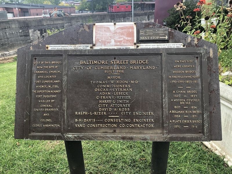 Baltimore Street Bridge Marker. Click for full size. Baltimore Street Bridge Marker image. Click for full size.