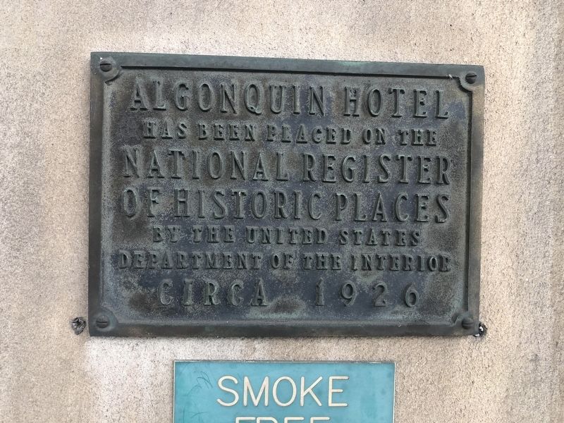 Algonquian Hotel Marker image. Click for full size.