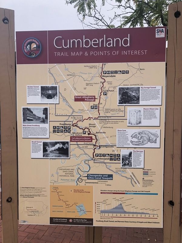 Cumberland, Trail Map & Points of Interest side of the marker image. Click for full size.