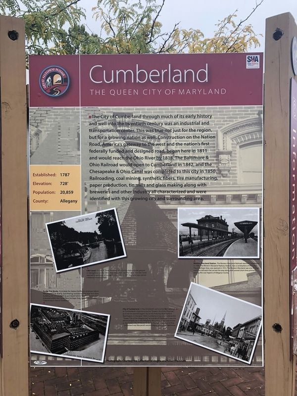 Cumberland, The Queen City of Maryland side of marker image. Click for full size.