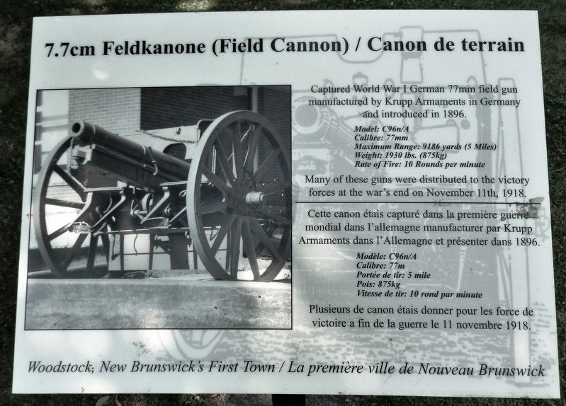 7.7cm Feldkanone (Field Cannon) / Canon de terrain Marker image. Click for full size.