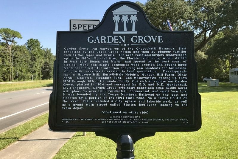 Garden Grove Marker-Side 1 image. Click for full size.