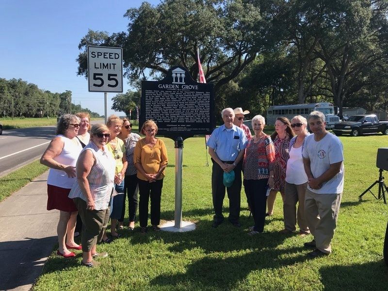 Garden Grove Marker and group at dedication. image. Click for full size.