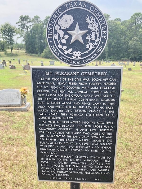Mt. Pleasant Cemetery Marker image. Click for full size.