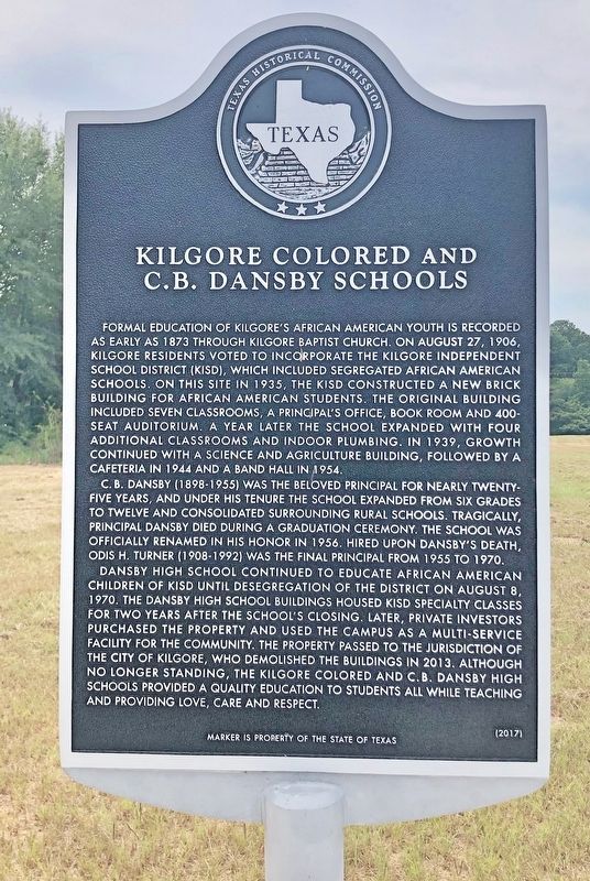 Kilgore Colored and C. B. Dansby Schools Marker image. Click for full size.