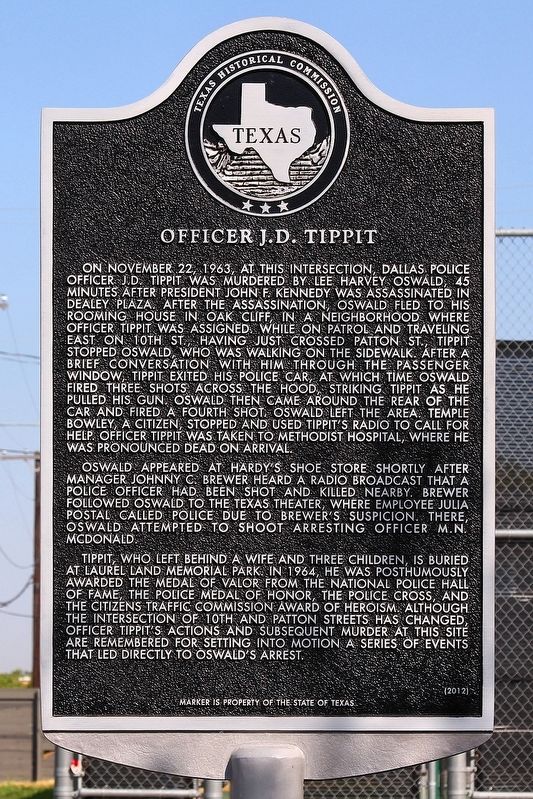 Officer J.D. Tippit Marker image. Click for full size.