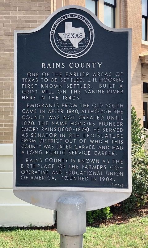 Rains County Marker image. Click for full size.