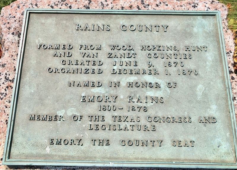 Rains County Pink Granite Marker image. Click for full size.