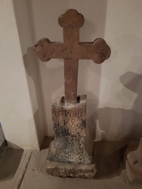 A 1689 cross from the Parish of San Miguel Arcángel. Click for full size. A 1689 cross from the Parish of San Miguel Arcángel image. Click for full size.