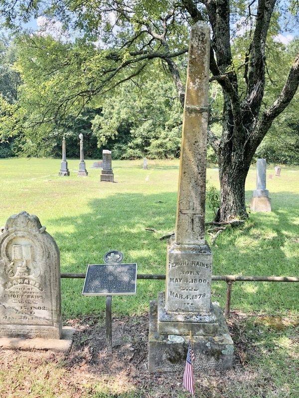 Emory Rains gravesite & marker. image. Click for full size.