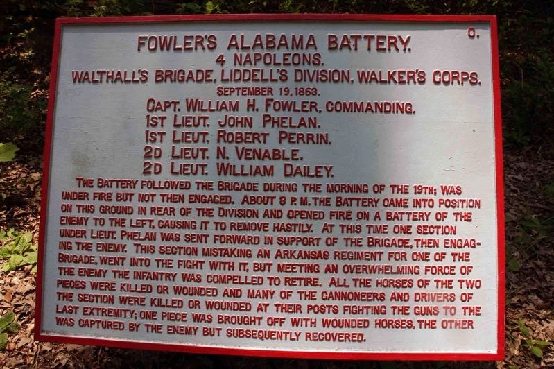 Fowlers Alabama Battery Marker image. Click for full size.