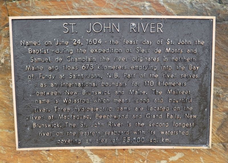 St. John River Marker. Click for full size. St. John River Marker image. Click for full size.