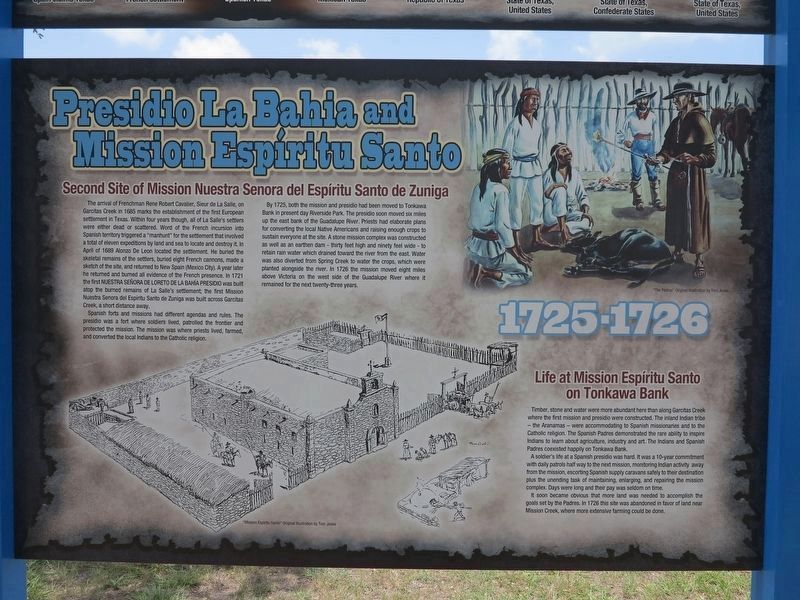 Presidio La Bahia and Mission Espíritu Santo marker image. Click for full size.
