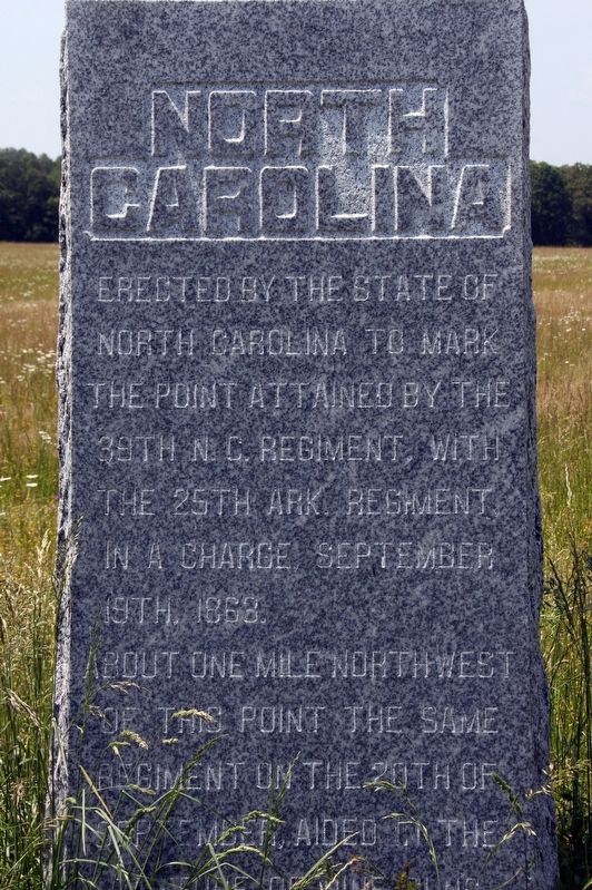 39th North Carolina Infantry Marker. Click for full size. 39th North Carolina Infantry Marker image. Click for full size.