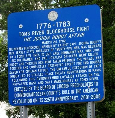 Toms River Blockhouse Fight Marker image. Click for full size.