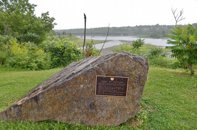Town of Hartland Marker<br>(<i>wide view looking south across the St. John River</i>) image. Click for full size.